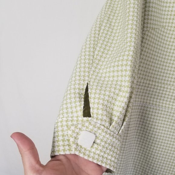 NWOT Larry levine long blazer coat 3/4 sleeve geomatical green size 14 (229) - Picture 5 of 13